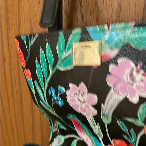 KATE SPADE UEC Black Floral Women's Crossbody Bag Hummingbird Red Green Blue - Picture 3 of 10